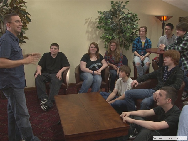 Pastor Mike with youth group